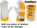 Ingco Leather gloves Size:10.5" - Image 3