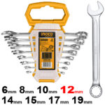 Ingco 8pcs combination spanner set Size:6-19mm - Image 3