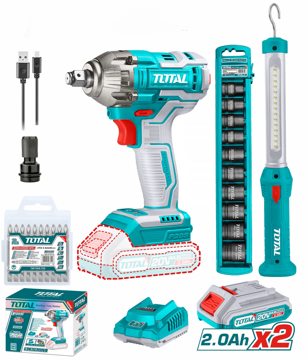 TOSLI231004_1200x.jpg Total Cordless 2 pcs combo kit 400Nm - Image 1