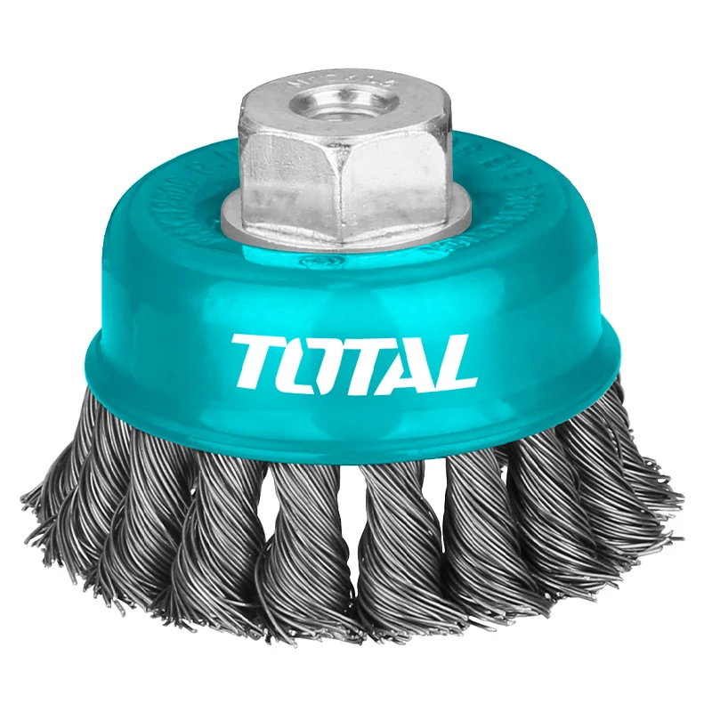 Total-TAC32041-Wire-cup-brush-100mm-diameter-4-inches.webp Total Wire cup brush Dia: 100mm, 4" - Image 1