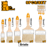 Ingco 9 Pcs paint brush set - Image 3